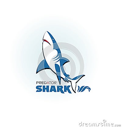 ÐŸWild attacking shark. Predator with scary jaws. Vector Illustration