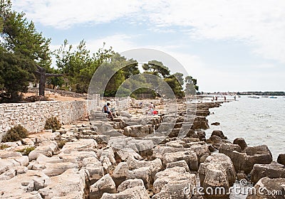 Wild beach. Istria, Croatia Editorial Stock Photo