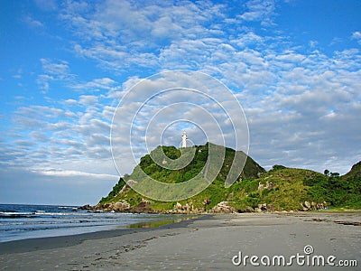 Wild beach and lighthouse at Ilha do Mel (Honey Island) near Cur Stock Photo