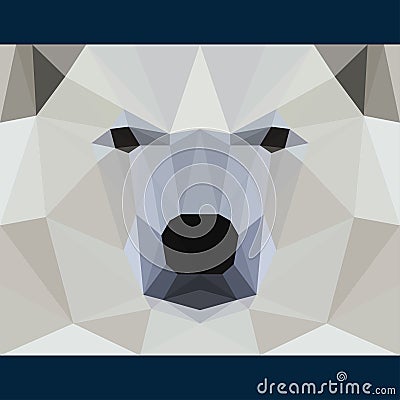 Wild bear stares forward. Nature and animals life theme background. Abstract geometric polygonal triangle illustration Vector Illustration