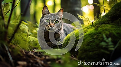 Wild Beauty: A Glimpse into the Untamed World of the Wildcat Stock Photo