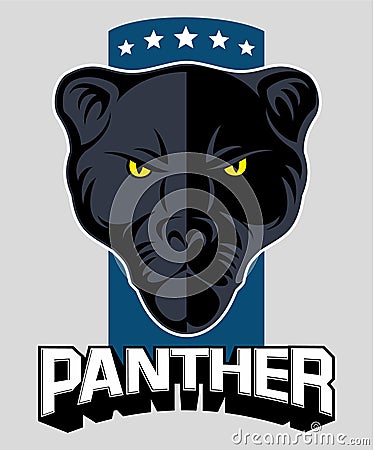 Wild black panther vector logo. Vector Illustration