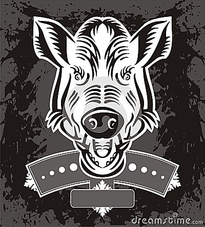 Wild Boar Head Logo Vector Illustration