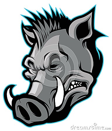 Wild boar head mascot Vector Illustration