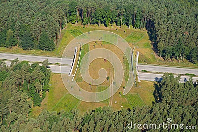 Wild Bridge (Green Bridge) over highway Stock Photo