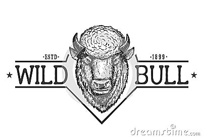 Wild bull logo Vector Illustration