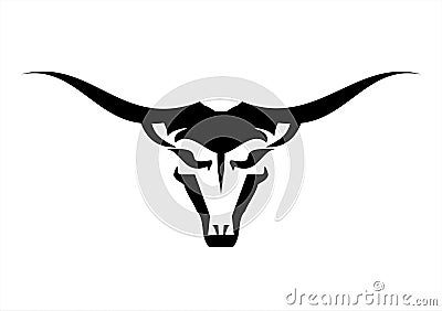 Wild Bull with the Long Horns Vector Illustration