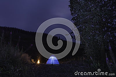 Wild camping in rural Wales,UK Stock Photo