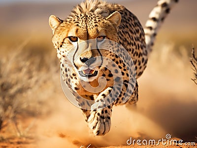 of wild cheetah Cartoon Illustration