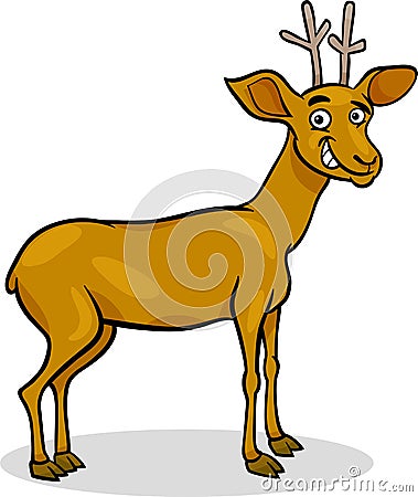 Wild deer cartoon illustration Vector Illustration