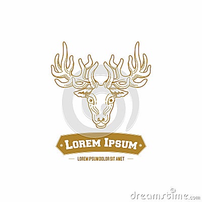 Wild Deer Vintage Logo Stock Photo