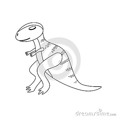 Wild dinosaur icon in doodle style Cartoon Illustration