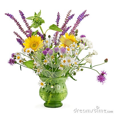 Wild flowers in a vase Stock Photo