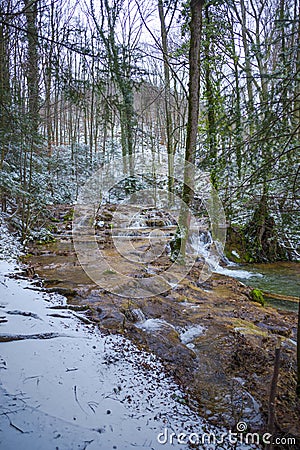 Winter landscape with fresh snow Stock Photo