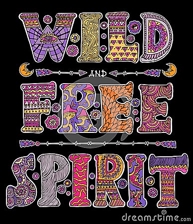 Wild and Free Spirit Vector Illustration