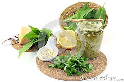 Wild garlic pesto Stock Photo