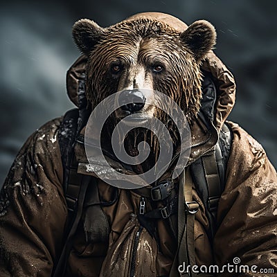 Rugged Outdoors: Bear's Survival Spirit Stock Photo