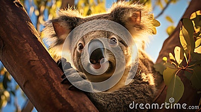 Portrayal of a Wild Koala. Stock Photo