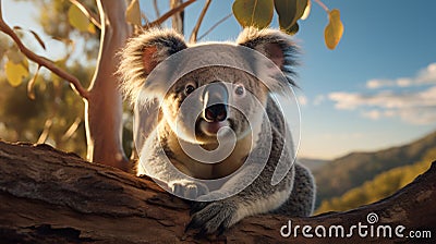 Portrayal of a Wild Koala. Stock Photo