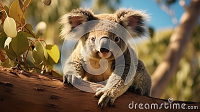 Portrayal of a Wild Koala. Stock Photo