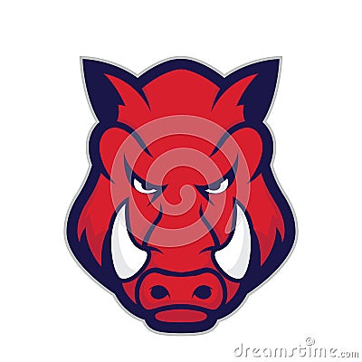 Wild hog or boar head mascot Vector Illustration