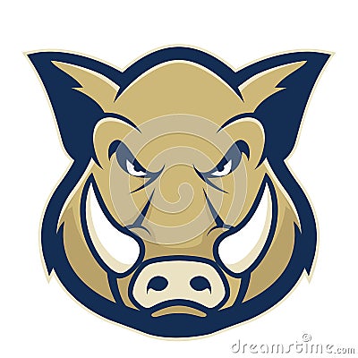 Wild hog or boar head mascot Vector Illustration