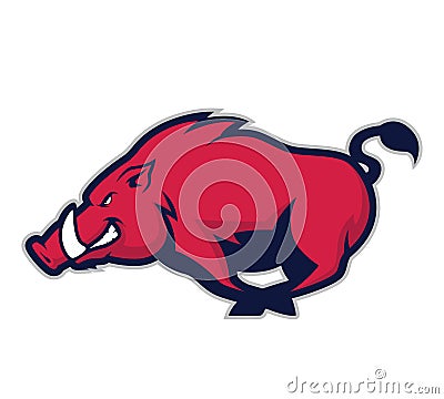 Wild hog or boar mascot Vector Illustration