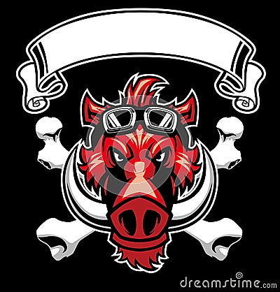 Wild hogs head Vector Illustration