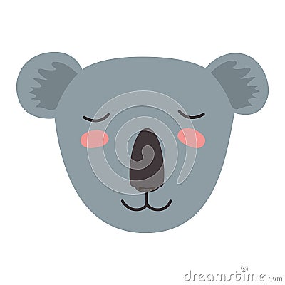 Wild koala head icon Vector Illustration