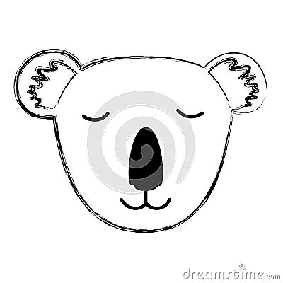 Wild koala head icon Vector Illustration