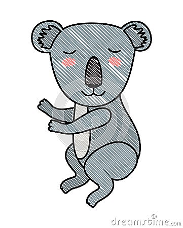 Wild koala isolated icon Vector Illustration