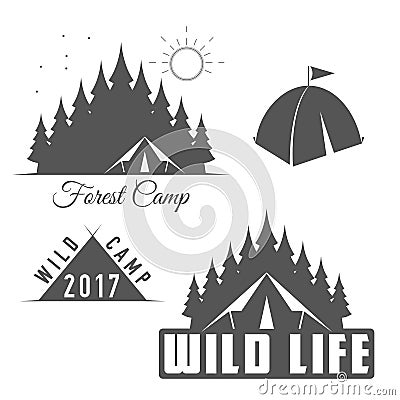 Wild Life - Forest Camp - Scout Club Vector Emblem Vector Illustration