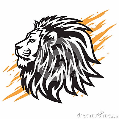 Wild Lion Head Logo Vector Icon Design with Claw Scratch Background Vector Illustration