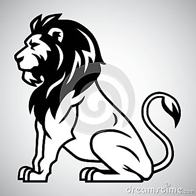 Wild Lion Vector Vector Illustration