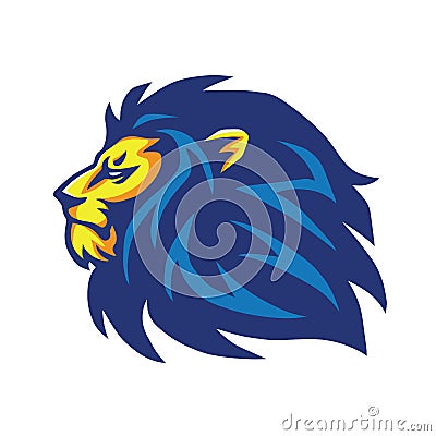 Wild Lion Vector Mascot Logo Design Icon Vector Illustration