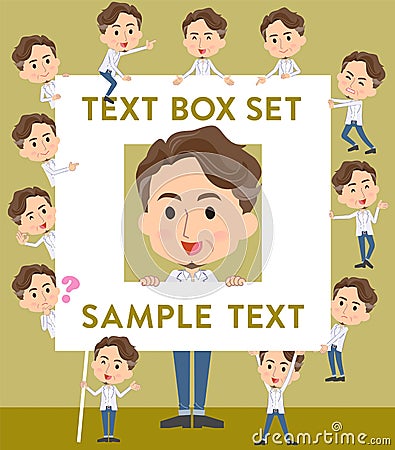 Wild Middle aged man text box Vector Illustration