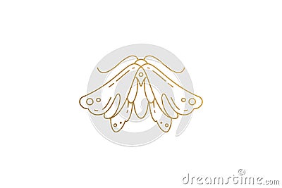 Wild moth silhouette elegant linear vector illustration. Vector Illustration