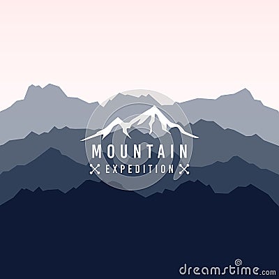 Wild mountain landscape illustration design Vector Illustration