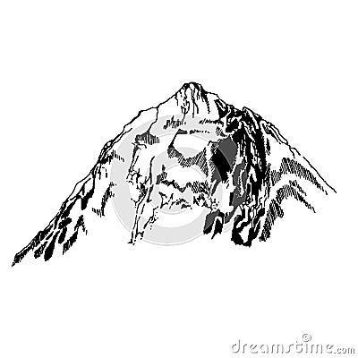 Wild nature Mountain North landscape Vector Illustration