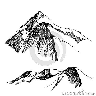 Wild nature Mountain North landscape Vector Illustration