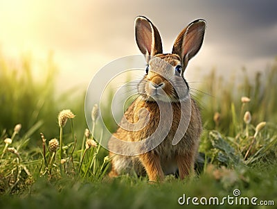 Wild Rabbit Cartoon Illustration