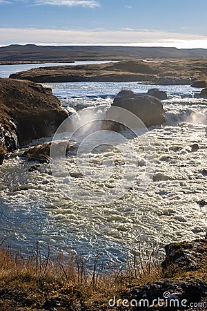 Wild river Laxa i Adaldal, North Iceland Stock Photo