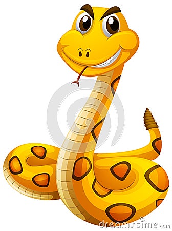 Wild snake with yellow skin Vector Illustration