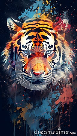 Tiger Digital Art Stock Photo