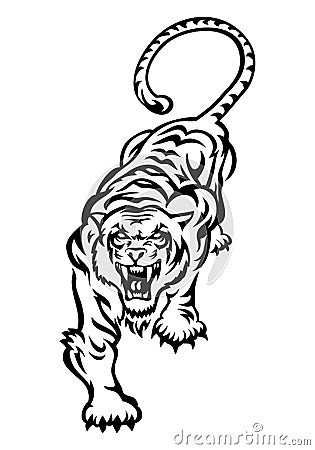 Wild tiger tattoo Stock Photo