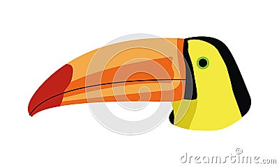 Wild toucan exotic bird head animal Vector Illustration