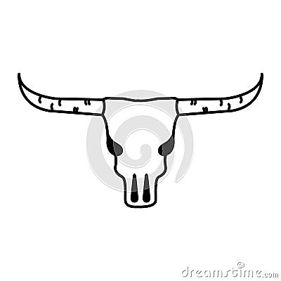 Wild west cow skull Vector Illustration