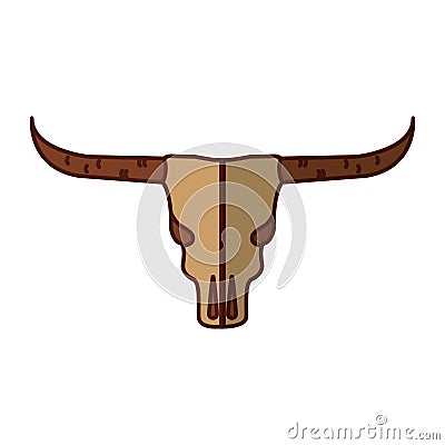Wild west cow skull Vector Illustration