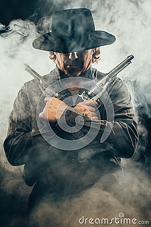 Wild West Gunslinger Stock Photo