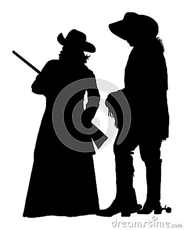 Wild West Silhouette Stock Photo